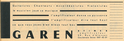 Publicité Garen, novembre 1958