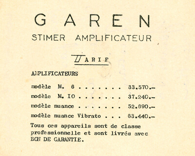 Premier tarif Garen