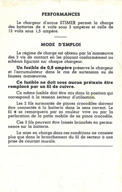 Prospectus présentant le chargeur d'accus Stimer
